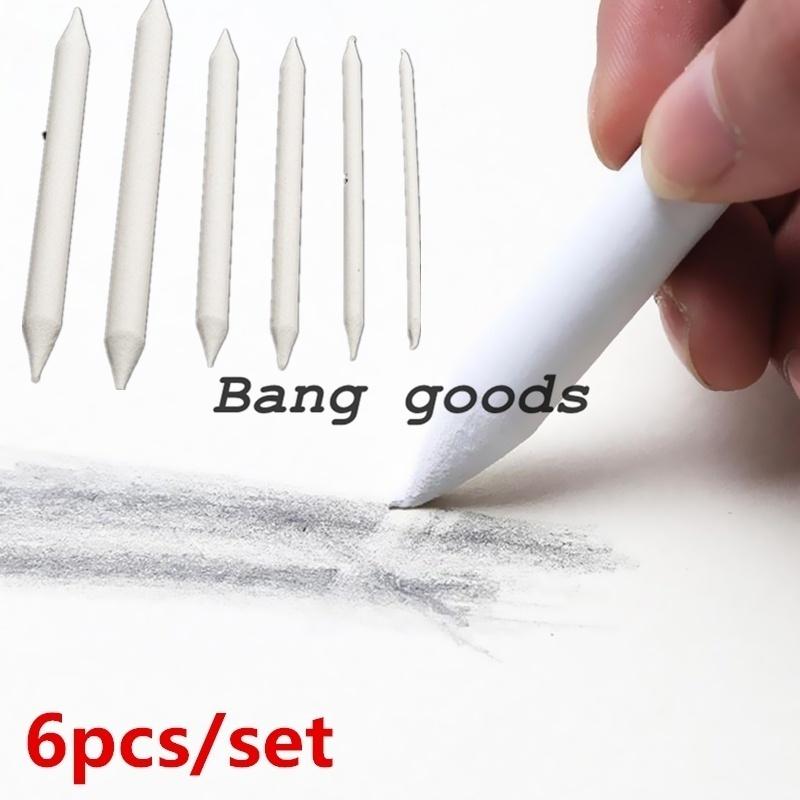 6pcs/set Blending Smudge Stump Stick Tortillon Sketch Art White Drawing Pen Tool Rice Paper