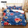 Floral Bedding Set Botanical Duvet Cover Queen Soft Boho Rose Flowers Leaves Print Comforter Cover For Kids Teens Adults Decor