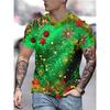 Christmas Tree Pattern Men's T-Shirt Funny Santa 3D Print Summer Casual Short Sleeve Crew Neck Top