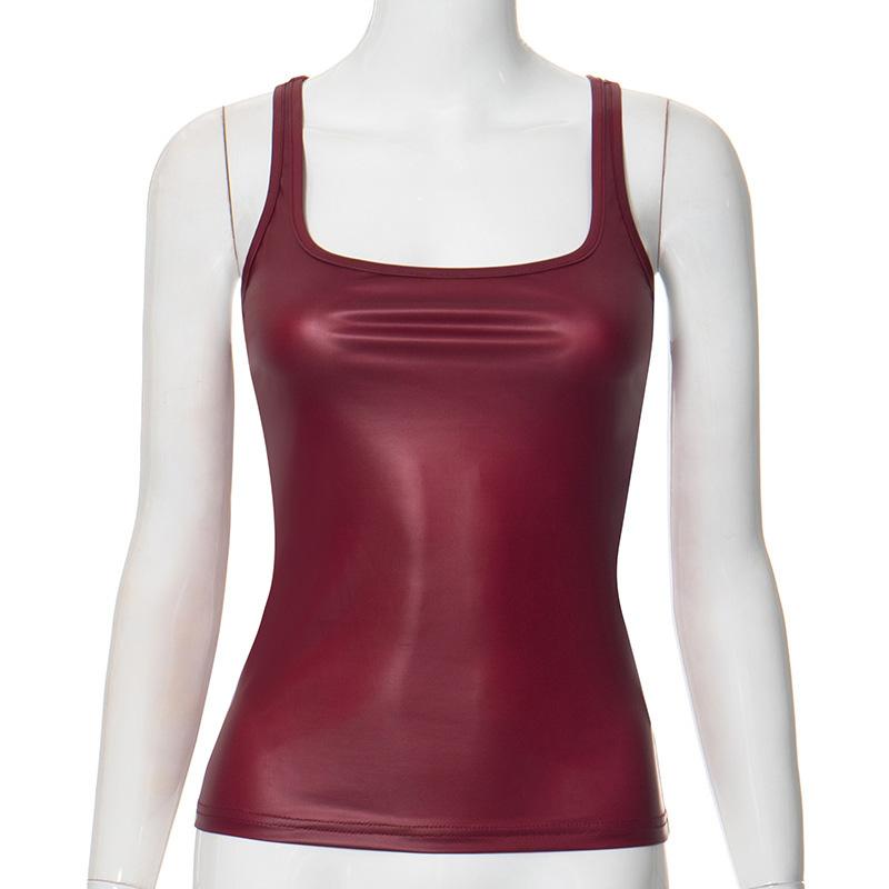 Solid Tanktopp Dame Edgy Klær Y2k Tilbehør Ermeløs Ropa De Mujer Firkantet Krage Camison Sommer Koreansk Mote Klær