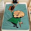 Mr. Magoo Printed Flannel Blanket, soft throw for bedroom sofa, washable, Christmas present, great gift.