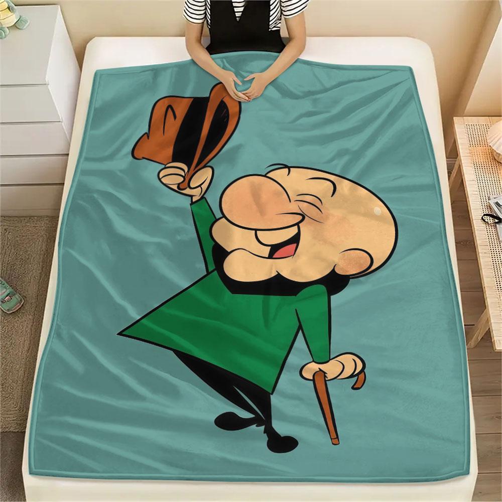 Mr. Magoo Printed Flannel Blanket, soft throw for bedroom sofa, washable, Christmas present, great gift.