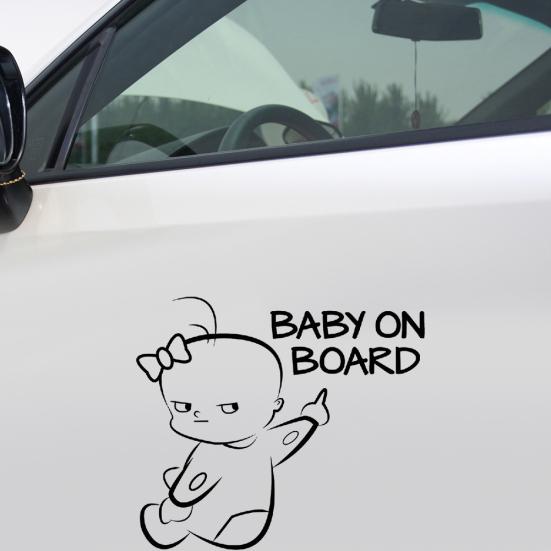 Cute Cartoon Baby On Board Letters Car Window Sticker Decal Decor Warning Sign