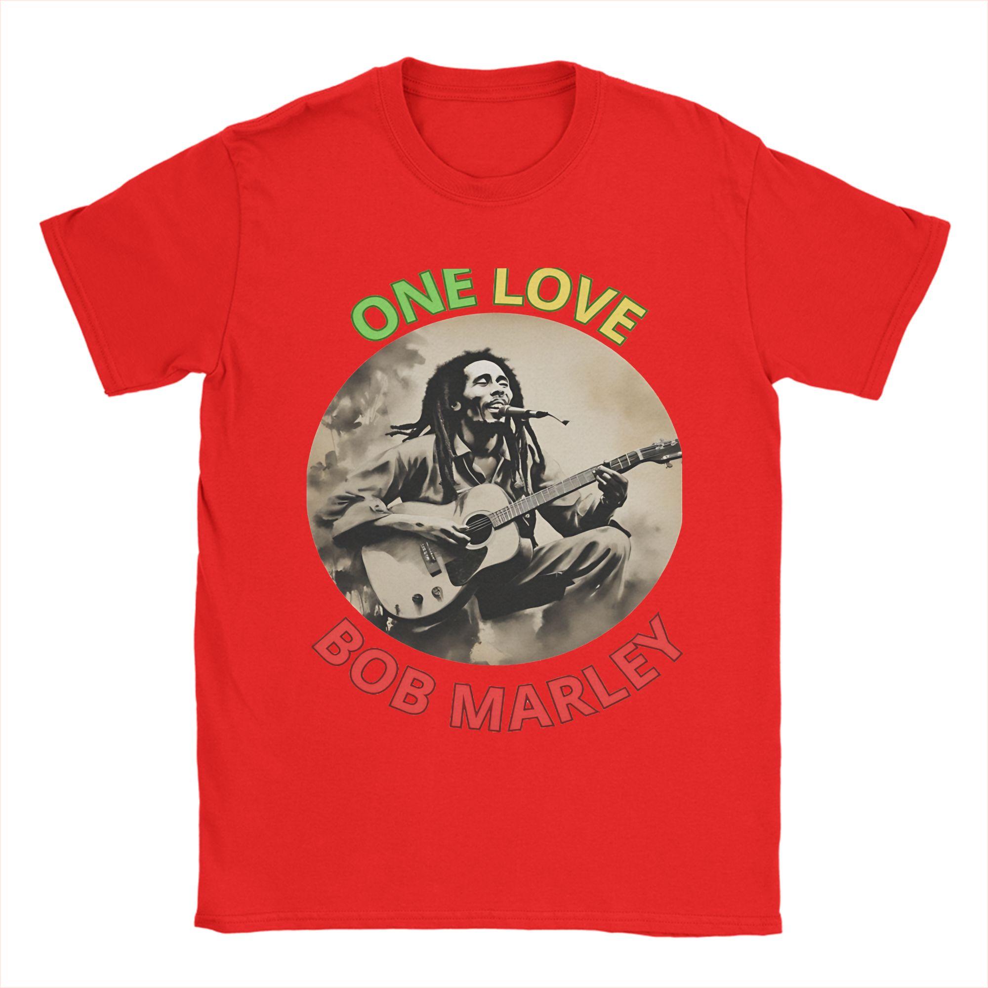 

Bob Marley TShirt Summer Pure Cotton T Shirts For Couple Hippie Casual Tee Shirt Short Sleeve Vintage Tees S