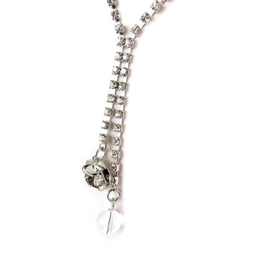 Les Trésors De Lily [N8824] - Colier de designer „Sissi” în alb-argintiu