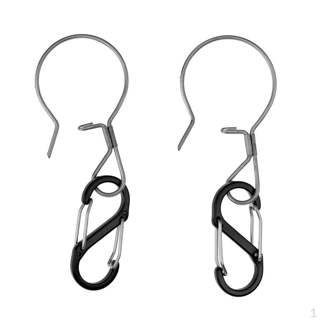 2pcs Multifunctional Outdoor Backpack Hanging Hook Clip Fishing Snaps Keychain Carabiner Clips Hooks