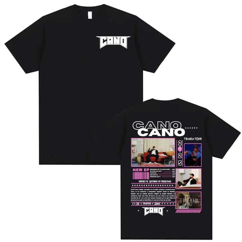 Rapper Cano Triana Tour Album 2025 Printed Tshirts for Unisex Women Harajuku Hip Hop Street Tshirt Casual Cotton Oversized T Shirt