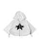 WEGO Star Logo Short Sleeve Zip Short Sleeve Summer Korean Size White Hoodie, T-Shirt, Top, Streetwear, Style, Gift, Women's, F,