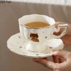 Lovely Cartoon Kitten Pattern Mugs Porcelain Cup&saucer Tableware Coffee Mug Dining Table Afternoon Tea Teacup Fruits Juice Cup
