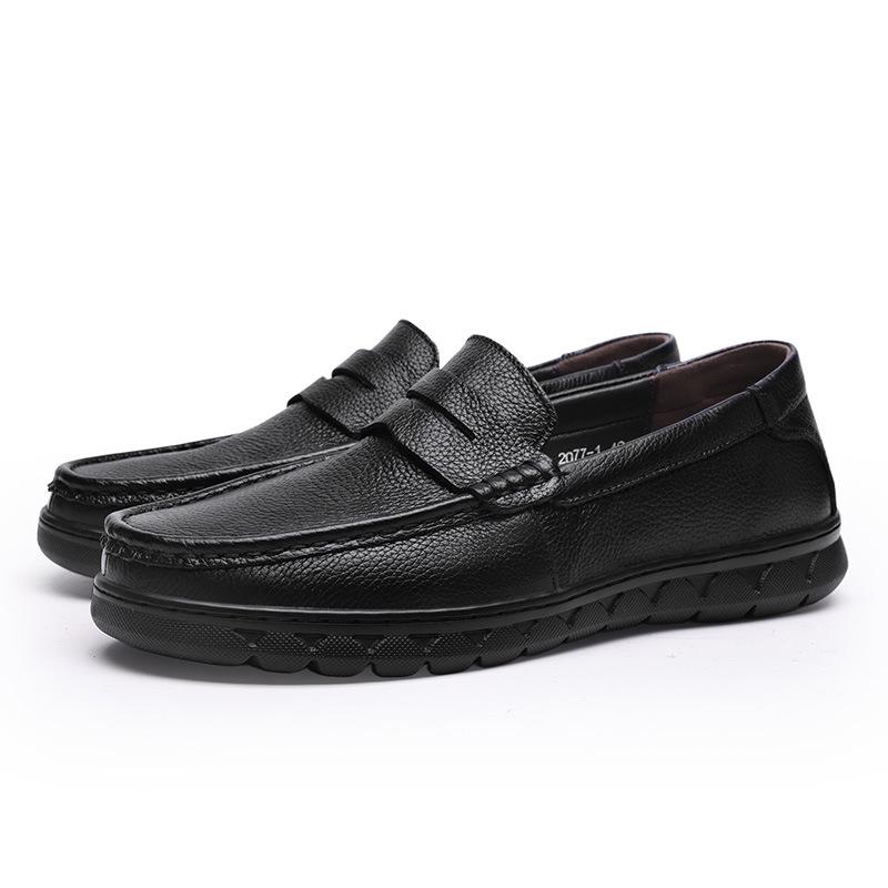 Men s Autumn Slip-On Leather Loafers - Soft Sole, Sock-Like Fit, Large Sizes 44