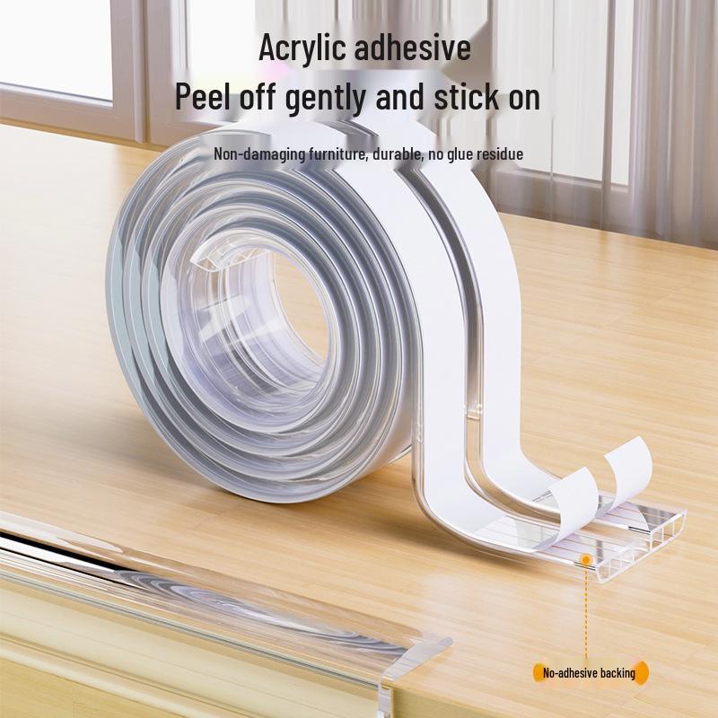 Kids' Clear PVC Anti-Collision Edge Protector Strip for Doors & Cabinets