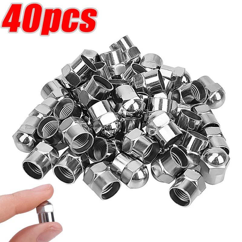 1/50pcs Tire Accessories Car Tyre Air Pressure Cap Car Wheel Tire Valve Stem Cap Chrome Plated Airtight Cover Plastic Round Head