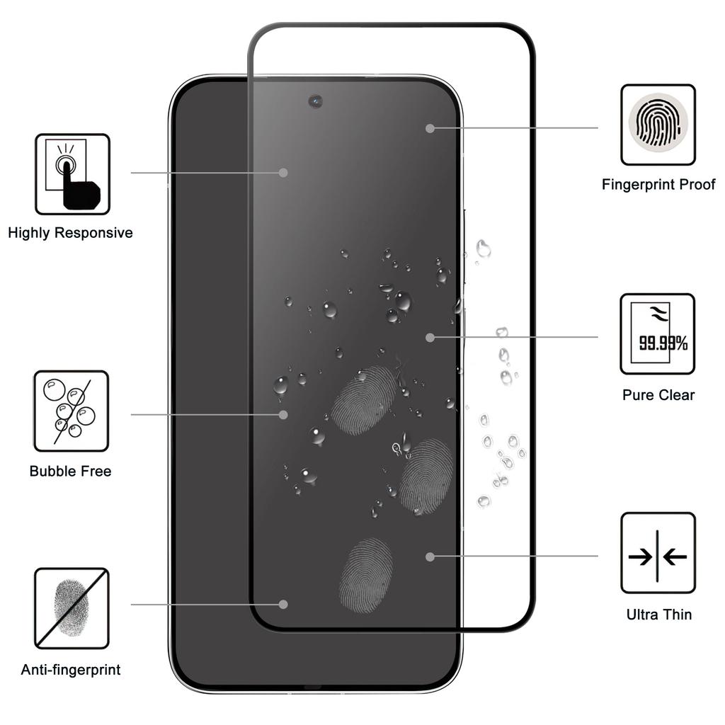 For Xiaomi Redmi Turbo 4 Pro 5G/Poco F7 5G AGC Glass Screen Protector Full Glue Black Edge Screen Film