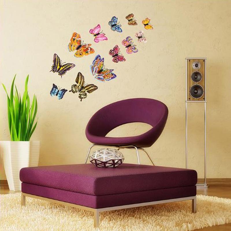 Butterfly Wall Stickers Home Bedroom Living Room Mirror Set Background