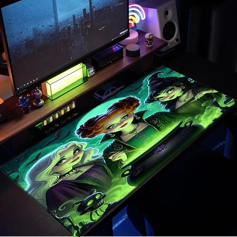 Witch Sisters In The Moonlight Mouse Pad, Rubber Base, Mouse Pad for Gamers and Office Use, Gaming Desk , Easy To Clean Mat Christmas fan gifts