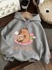 Kids Animal Hoodie Capybara Graphic Sweatshirt Girls Boys Cute Cartoon Print Hooded Pullover Tops Autumn Spring