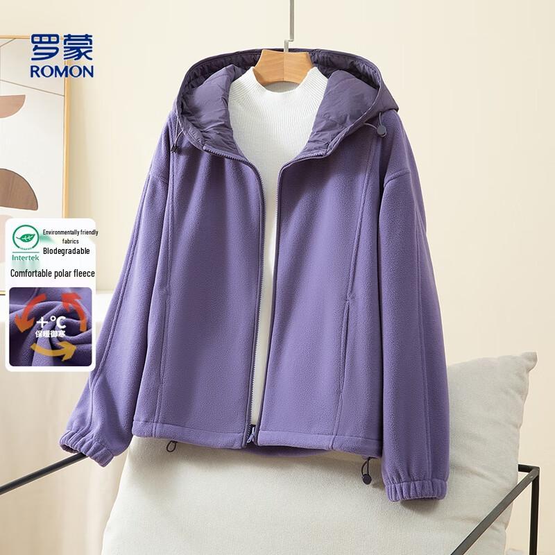 Romon Women s Hooded Fleece Windproof Jacket L