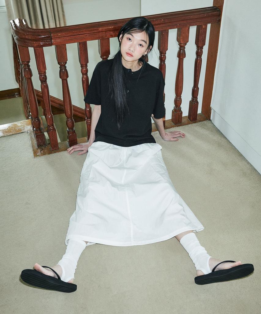 GLW [W] Nylon Cargo Long Skirt Ivory