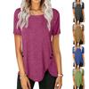 Womens Casual Color O-Neck Short Sleeve Loose Top T-Shirt