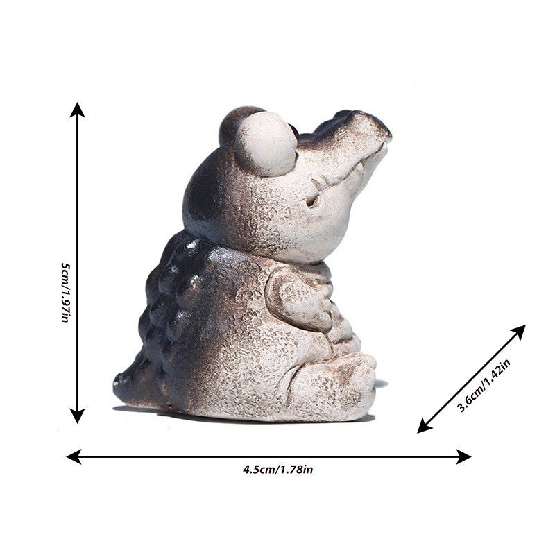 Chubby Little Crocodile Garden Ornament Home Dining Table Decoration Fun Resin Crafts Gift Mini Cute Crocodile Ornament