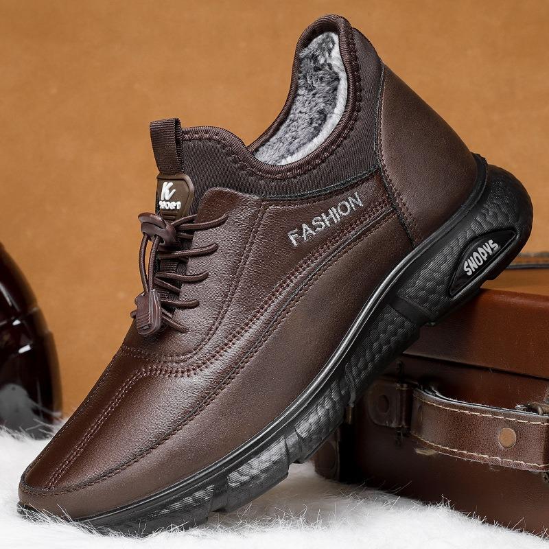 Shoes Men's Cotton Shoes Cotton Boots Fleece Thickened Men's Boots Cold-proof and Warm Snow Boots Versatile Short Boots