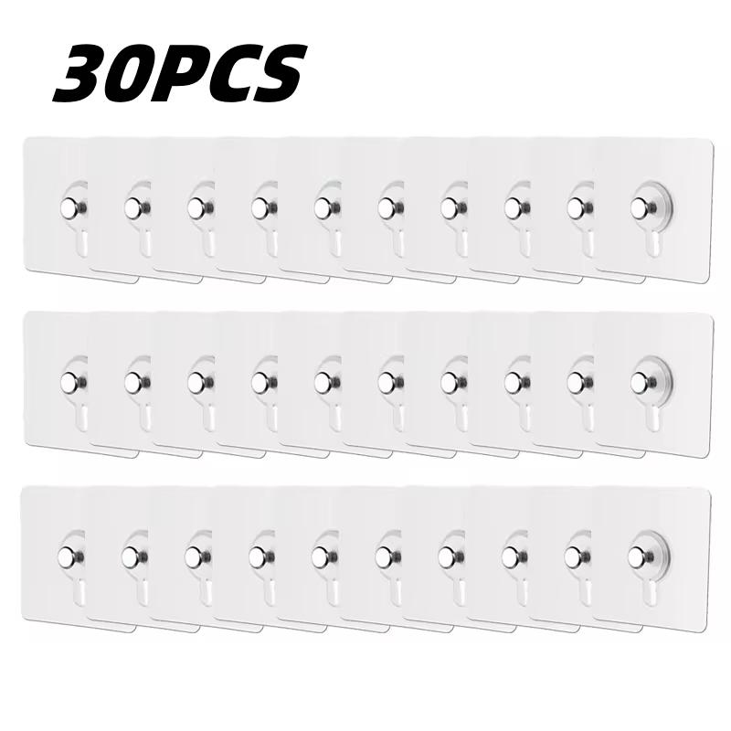 50PCS Adhesive Hooks Photo Frame Poster Hooks Waterproof Kitchen Bathroom Accessories Screw Hook
