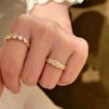 Curled grass pattern antique rings for women retro fashion high-end sense simple and unique inlaid diamonds ring jewelry