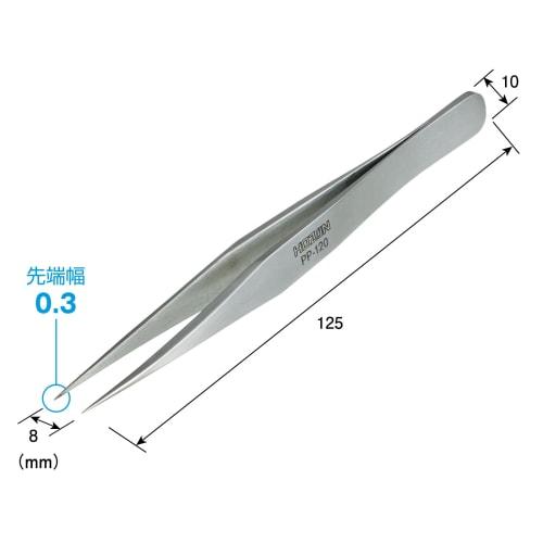 HOZAN Titanium Tweezers, Fully Non-Magnetic, 125mm Total Length, 8mm Opening Width, 0.3mm Tip Width, Straight, PP-120