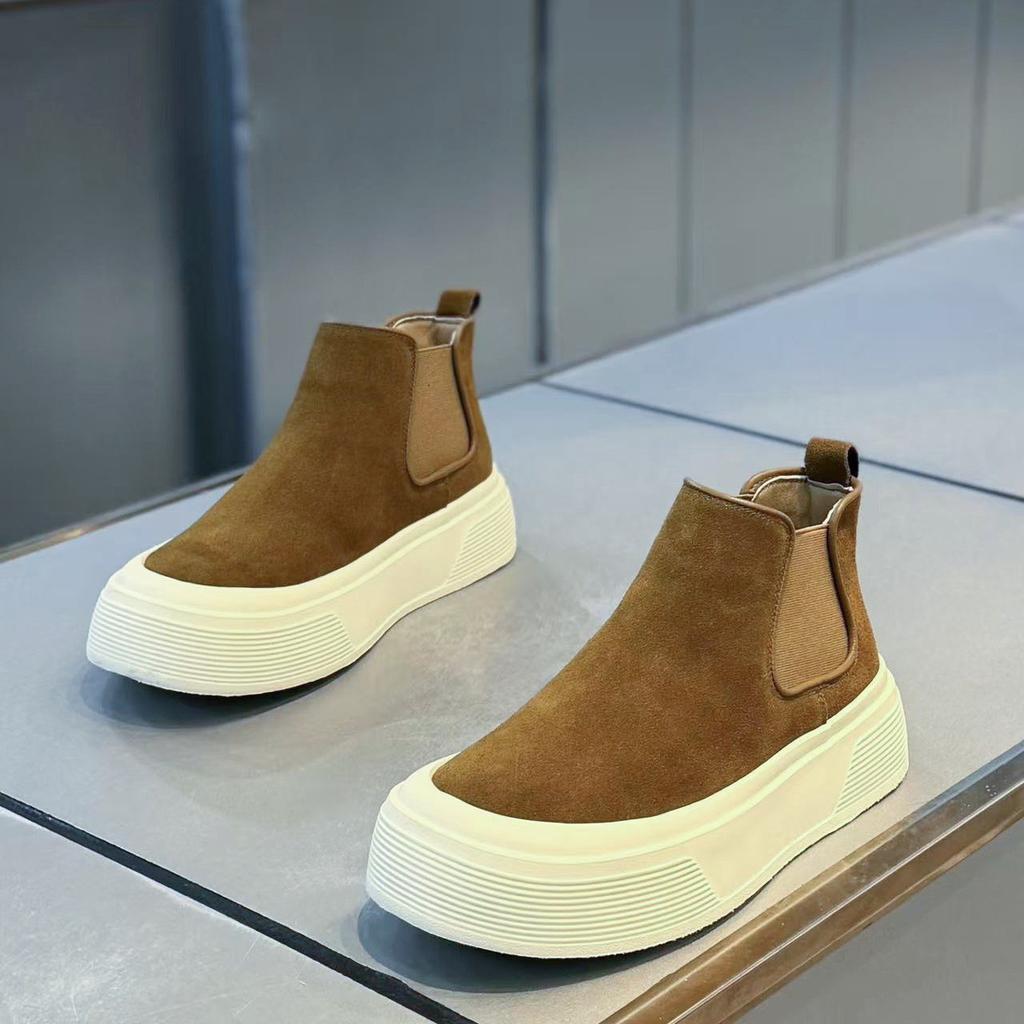 Martin Stiefel Winter High-Top Britischer Stil Retro Board Schuhe Lässig Sport Dicke Sohle Höherlegend Schwarze Stiefel