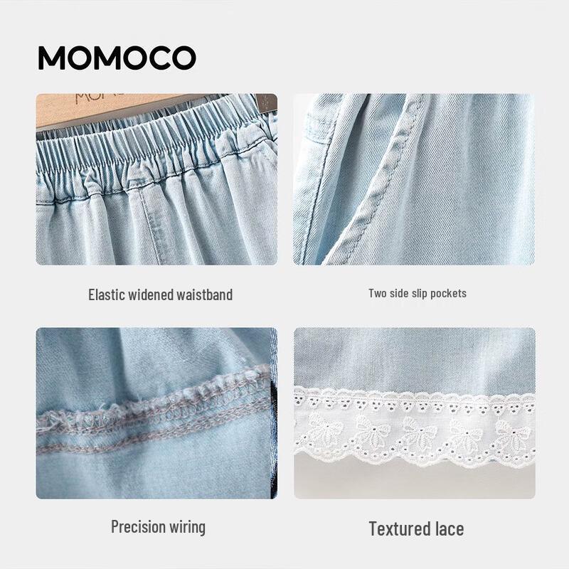 MOMOCO Girls' Summer Thin Cropped Denim Jeans