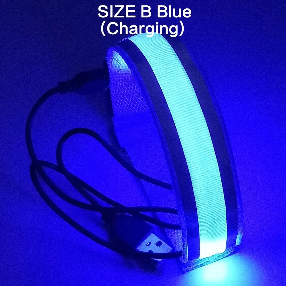 Outdoor Sports Night Running Armband - USB Rechargeable LED Light Reflective Safety Wristband for Cycling and Running