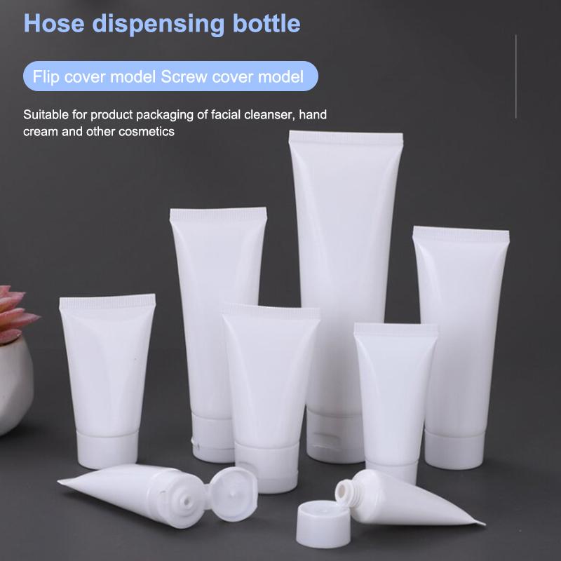 10Pcs 15/20/30/50/100Ml White Flip Top Empty Refillable Lotion Squeeze Tubes Leakproof Travel For Hand Cream Skincare Lotion Diy