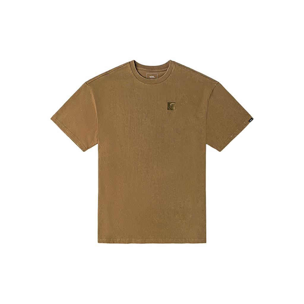 Vans Loose Solid Color Washed Casual Short Sleeve T-Shirt Unisex Tops Olive-Brown VN0A7PZSYAJ