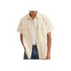 Levis Solid Color Square Neck Button Pocket Short Sleeve Shirt Men Shirts Off-White A5722-0004