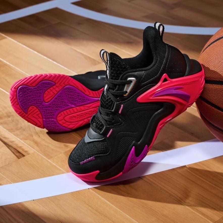 Anta Kids Air Space Non-Slip Shock Absorbing Wear-Resistant Breathable Low-Top Basketball Shoes Kids sneaker Black A12431102-3