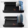 2-Tier Black Countertop Dish Drying Rack