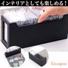 Cicogna Trading Card Deck Case, Large Capacity Black Leather Trading Card Storage Box, Deck Holder (Type B: No Window: Black + Red)