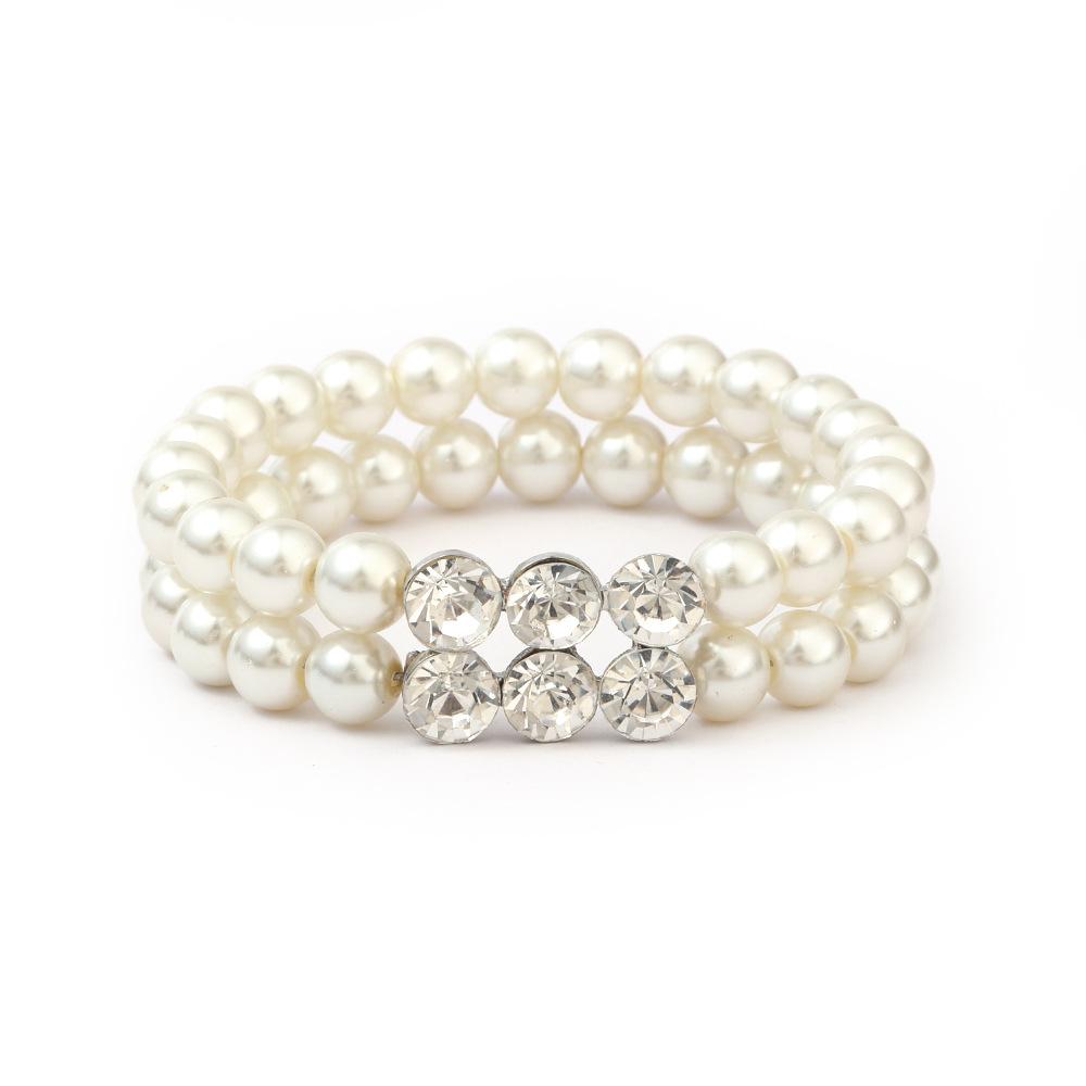 Jewelry Pearl Set Necklace Earrings Bracelet Three-piece Dinner Dress Jewelry Set Versatile