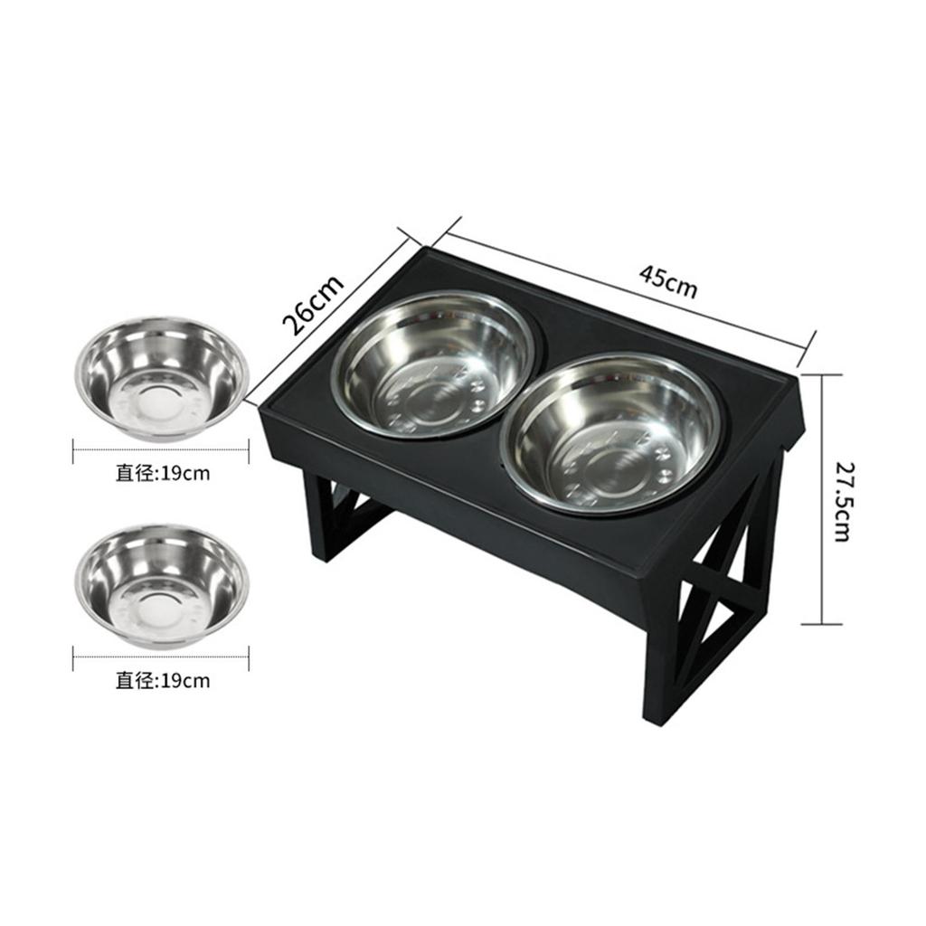 Feeding Station With Double Bowls And Water Bottle Conveniently Designed For Cats And Dogs Feeding Needs Pets Safety.