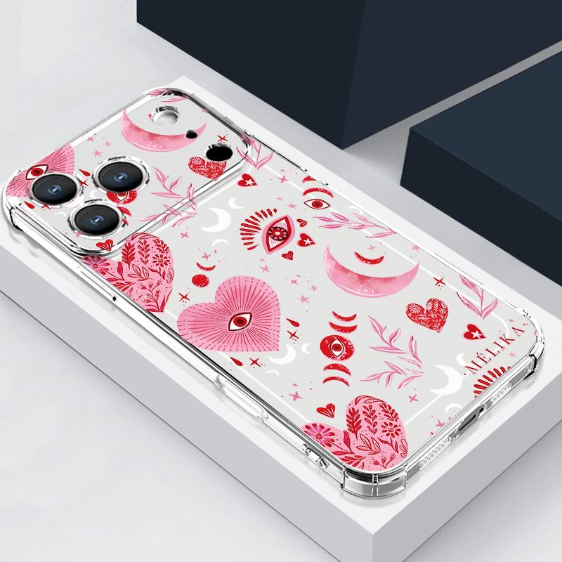 Love Heart Painted Print Silicone Phone Case For iPhone 17 Pro Max 16 15 14 Pro Max 13 12 Pro 11 Shockproof Soft TPU Clear Cover
