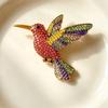 Sparkling Rhinestone Hummingbird Brooch Shiny Multicolor Design Ideal For Daily Wear Party Jewelry Gift For Women
