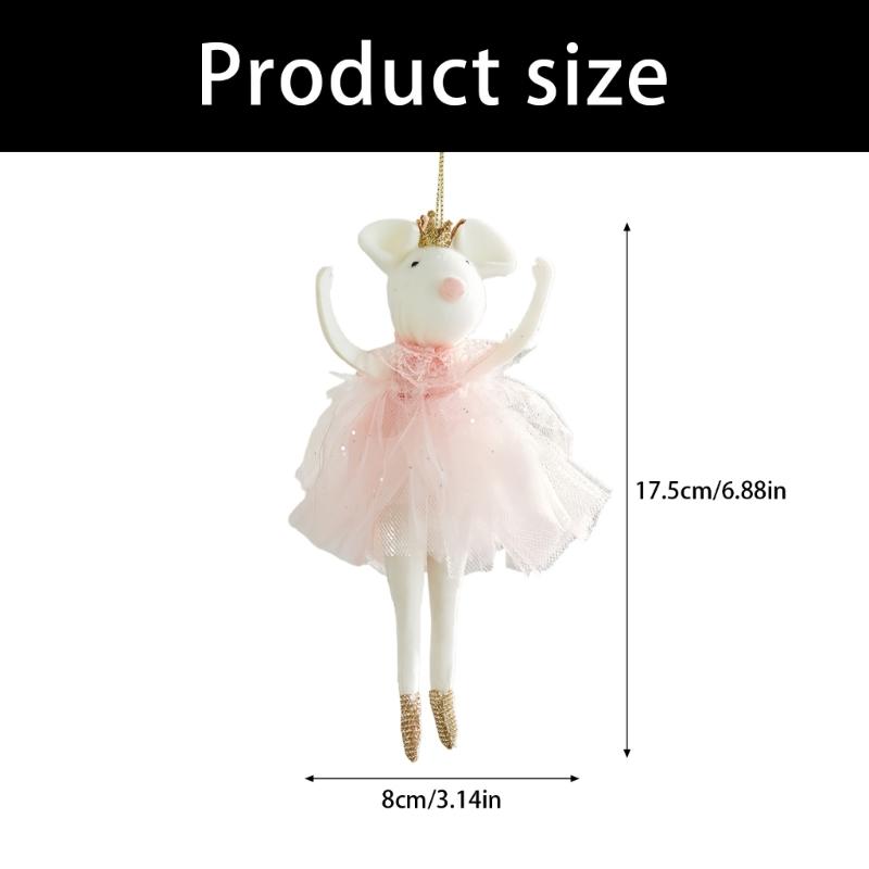 Crowned Angel Hanging Decoration Plush Girl Mouse Doll Pendant For Christmas Decorations