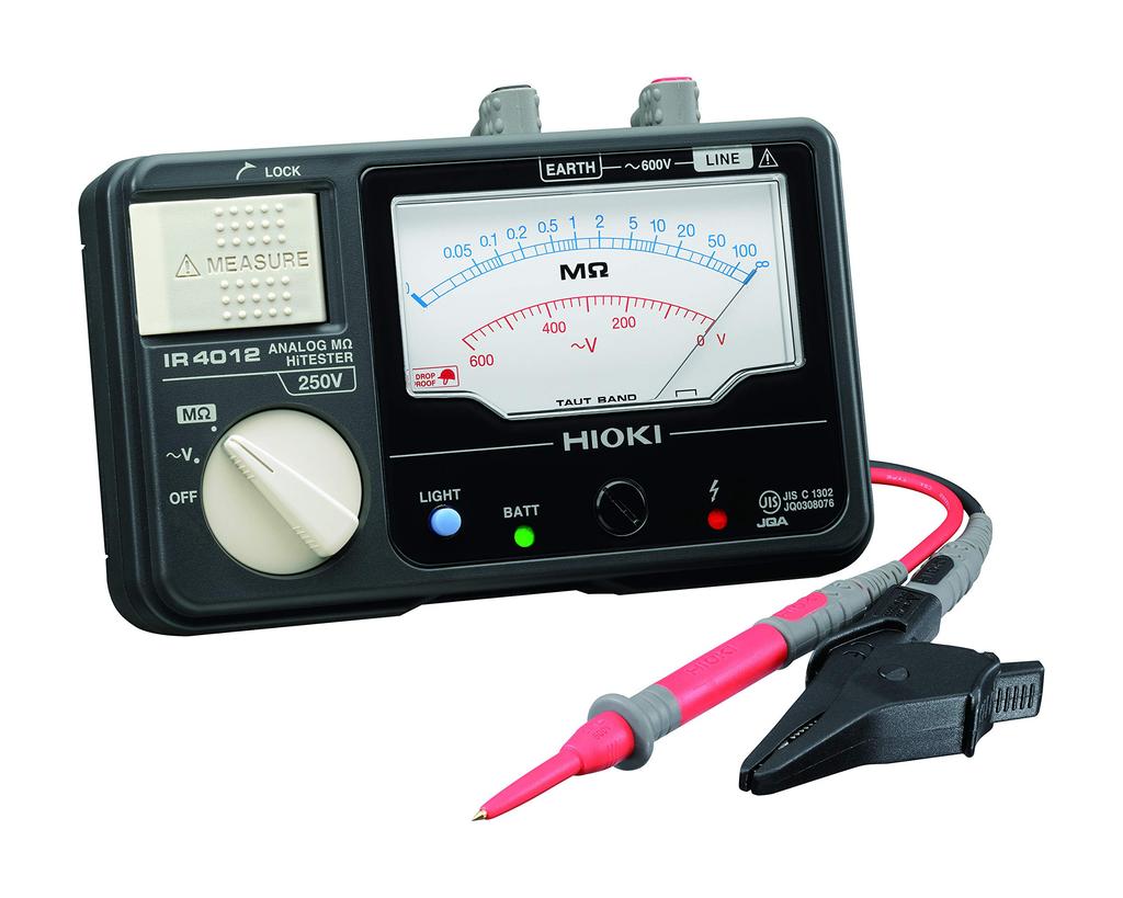 HIOKI Insulation Resistance Meter Analog Megohm with Test Leads JIS Made In Single DC 250V Megger (HIOKI) IR4012-10 Hi-Tester L9787, Certified, Japan,