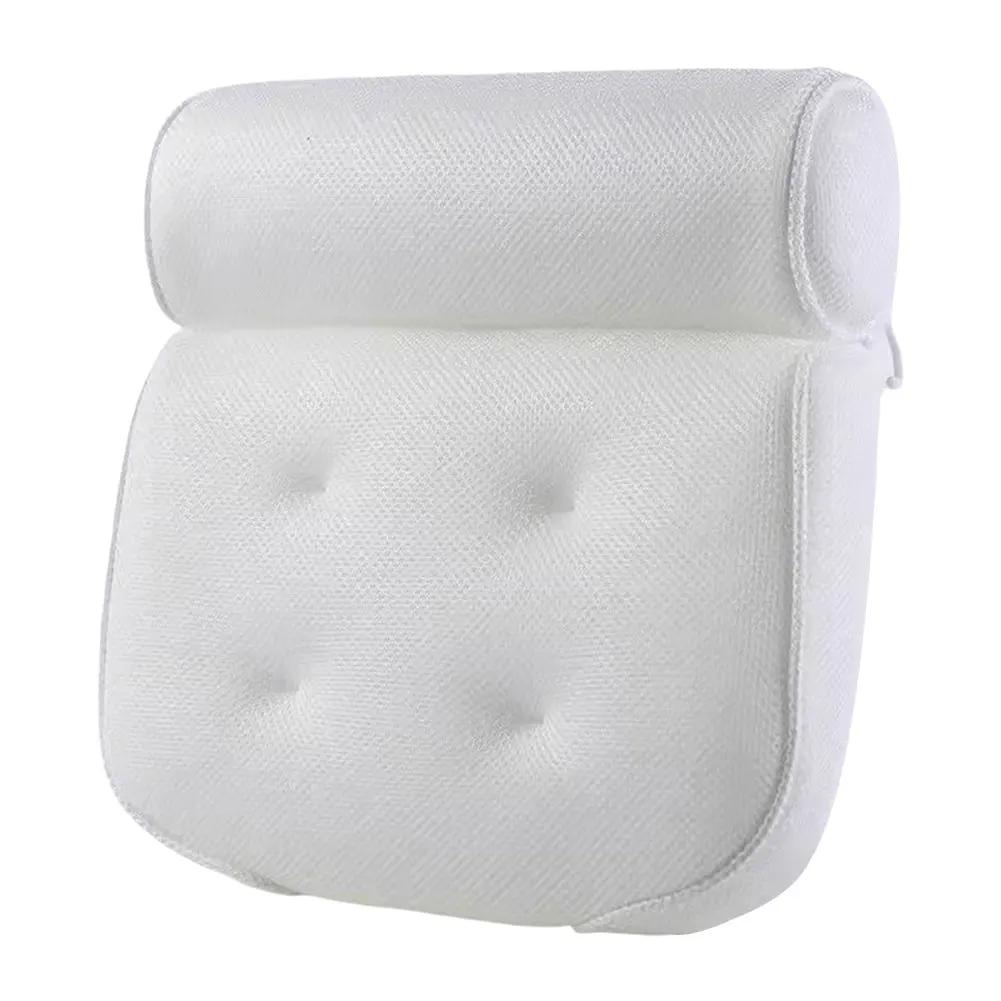 Bathtub Pillow 3D Mesh Tub Pillow with Anti-Slip Suction Cups Bathtub Headrest Supports Head Back Neck Ergonomic for Home Travel