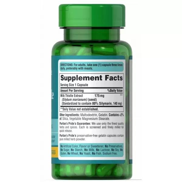 Puritan's Pride Mariendistel standardisiert 175 mg (Silymarin), 100 Kapseln