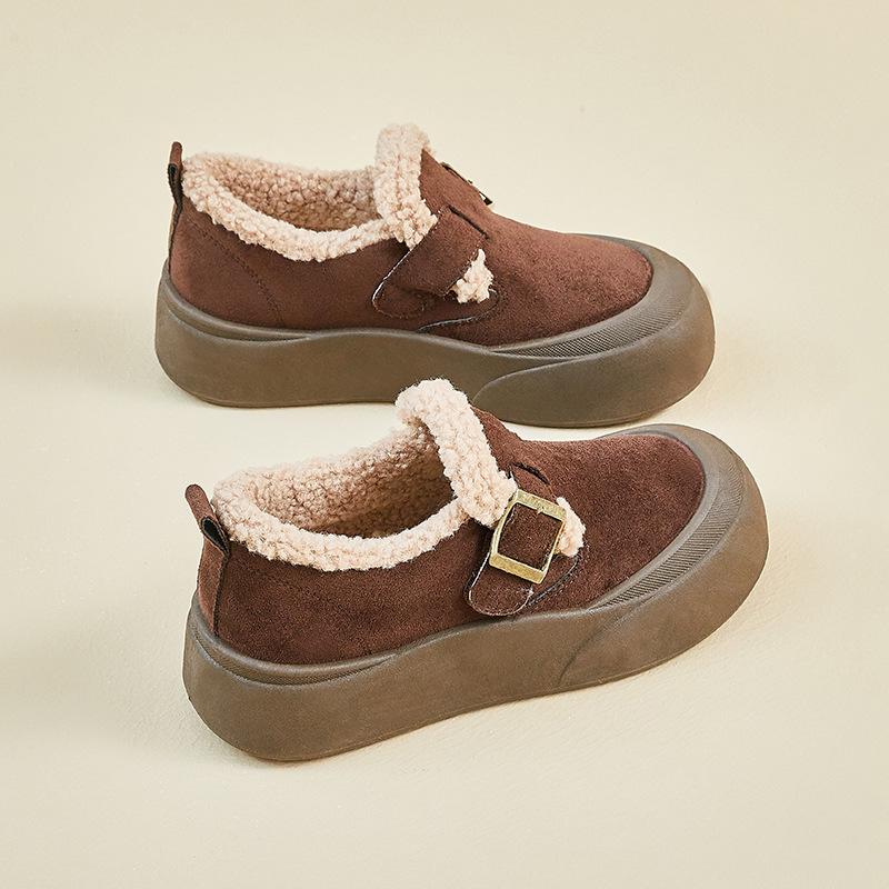 

Winter velvet new student height increase thermal cotton shoes casual shoes XFH 35 коричневый