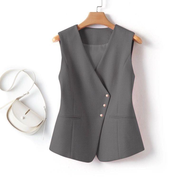 Spring and Autumn New Style Suit Vest Fashionable Outer Style Waistcoat Western Style Sleeveless Layered Jacket