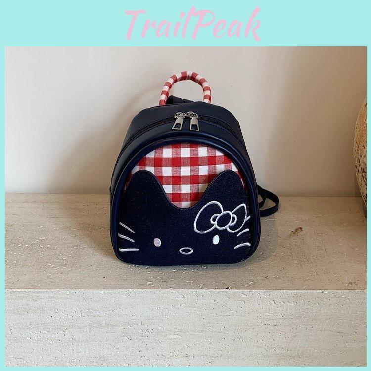 Cute Mini Checkered Cartoon Pattern Backpack For Girl