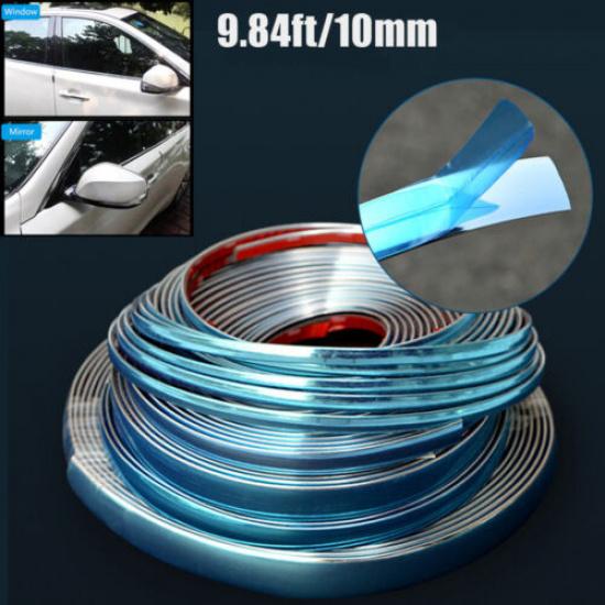 3M*10mm Car Accessories Chrome Trim Molding Decoration Strip Door Side Protector