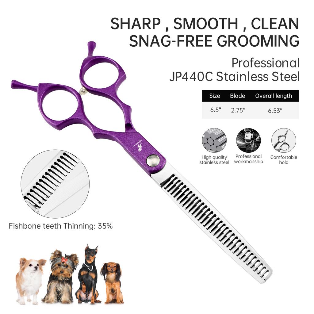 6.5 Inch Pk High-End, Pet Beauty Tooth Scissors, Color Beauty Scissors, Thin Scissors, Dense Tooth Scissors
